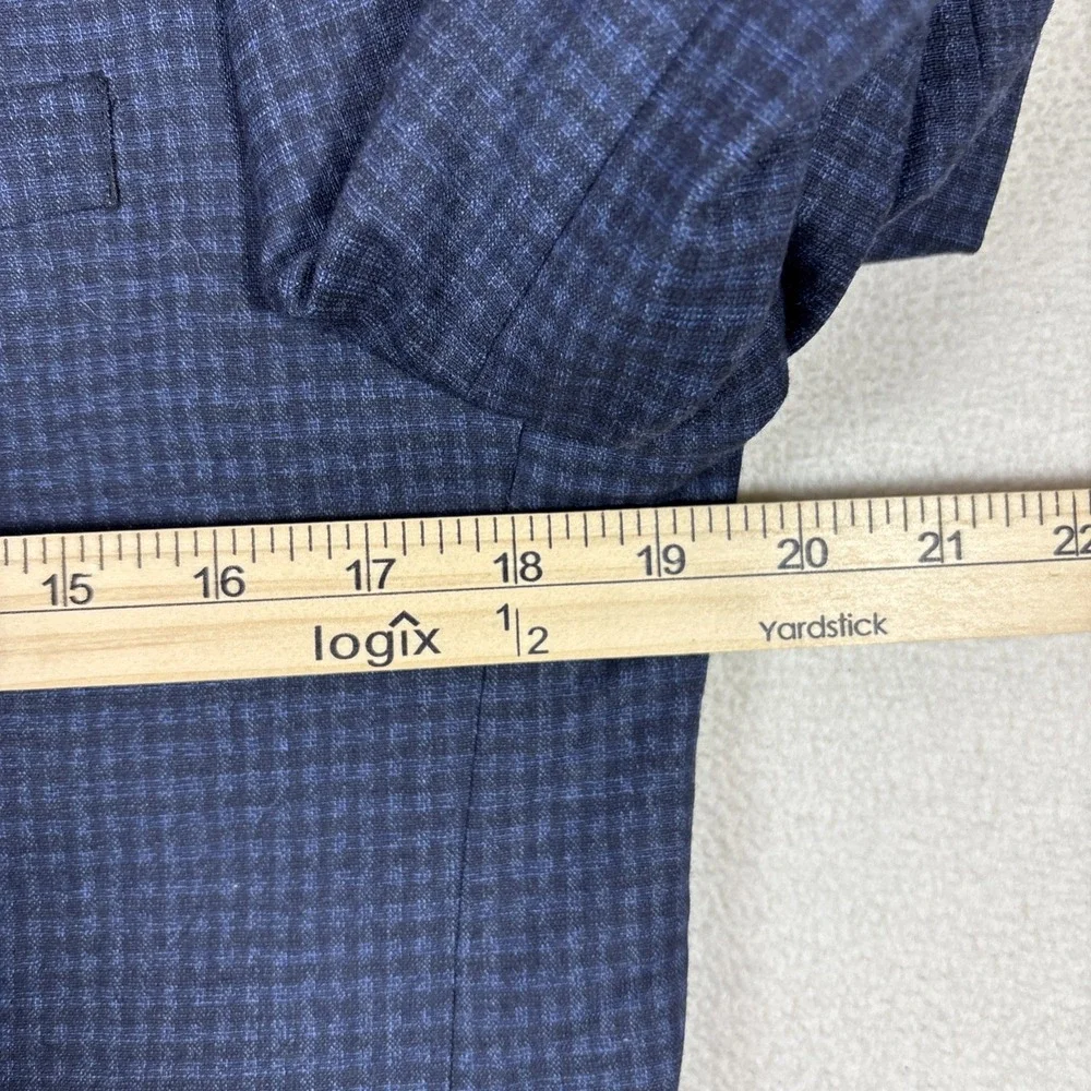 JOHN VARVATOS Blazer Blue Micro Check Plaid Sport Coat Jacket - US 38‎ S